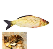 Мягкая игрушка рыба Карась 19см для кошек кота с кошачьей мятой