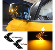 LED указатели поворота зеркала заднего вида, желтые, пара