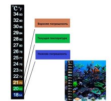 Термометр наклейка для аквариума 18-34C 13см, аквариумный градусник