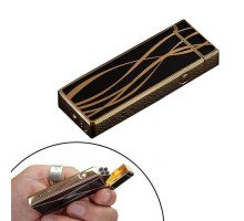 USB запальничка електронна імпульсна 2 дуги Lighter золота з чорним