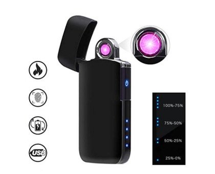 USB зажигалка электронная плазменная сенсорная Lighter, черная