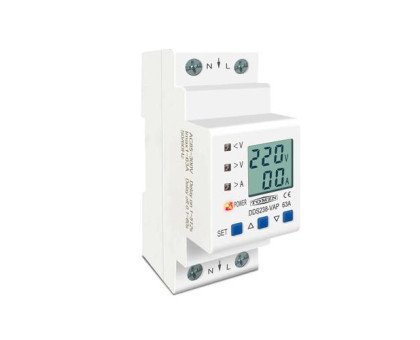 Реле контроля напряжения и тока с ЖК, 220В, 63А, 2DIN, DDS238-VAP