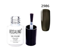 Гель-лак для ногтей маникюра 7мл Rosalind, шеллак, 2906 темно-серый