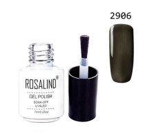 Гель-лак для ногтей маникюра 7мл Rosalind, шеллак, 2906 темно-серый
