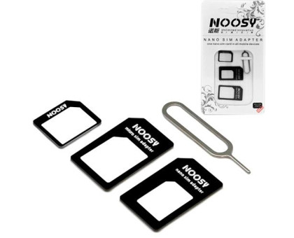 Nano, Micro Sim адаптер 3в1, переходник iPhone 4 5 + скрепка