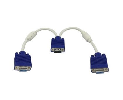 Комутатор VGA - 2 VGA, 3+6, розгалужувач, спліттер, з ферритами