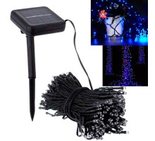 Садовый фонарь гирлянда 22м 200LED на солнечной батарее, синий
