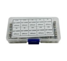 100x Запобіжник скляний М5х20мм, 0.5-30А, набір