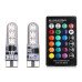 2x LED T10 W5W лампа в автомобіль з пультом ДУ, 6 SMD 5050, 16 кольорів