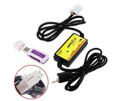 USB AUX MP3 адаптер для магнітоли 8+8пін Mazda, WT-USB QX023