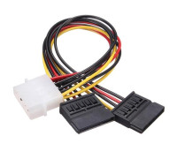 Перехідник IDE Molex - 2x Sata 15pin для живлення жорстких дисків