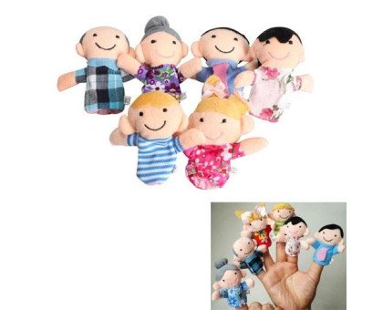 6x М'яка іграшка на палець, сімейка, ляльковий театр