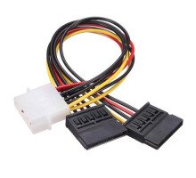 Перехідник IDE Molex - 2x Sata 15pin для живлення жорстких дисків