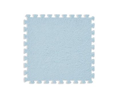 Килимок пазл плюшевий підлоговий 30x30см м’який, 10шт, EVA, блакитний