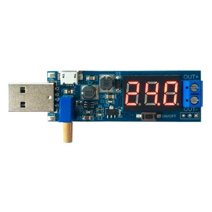 Перетворювач напруги універсальний 3-12В на 1-24В, вольтметр USB