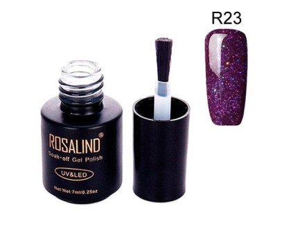 Гель-лак для ногтей маникюра 7мл Rosalind, шиммер, R23 фиолетовый