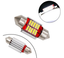 LED C5W C10W 31мм лампа в автомобіль, 10 SMD 4014, з обманкою Canbus, білий