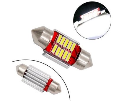 LED C5W C10W 31мм лампа в автомобіль, 10 SMD 4014, з обманкою Canbus, білий