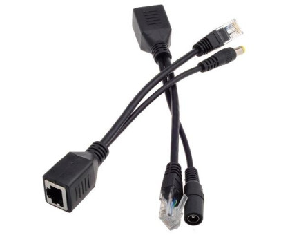 2x Сплітер PoE для CCTV камер Ethernet 5.5x2.1мм