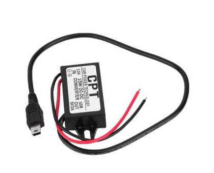 Перетворювач напруги 12В-5В 3А MiniUSB, прихована проводка авто