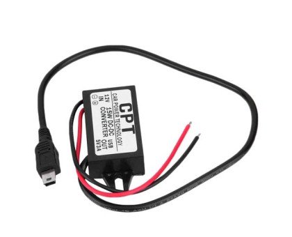 Преобразователь напряжения 12В-5В 3А MiniUSB, скрытая проводка авто