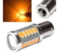 LED 1156 BA15S P21W лампа в автомобиль, 33 SMD, желтая
