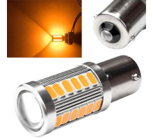 LED 1156 BA15S P21W лампа в автомобіль, 33 SMD 5630, жовтий