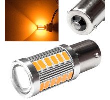 LED 1156 BA15S P21W лампа в автомобіль, 33 SMD 5630, жовтий