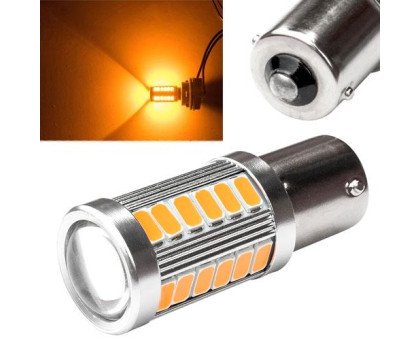 LED 1156 BA15S P21W лампа в автомобіль, 33 SMD 5630, жовтий