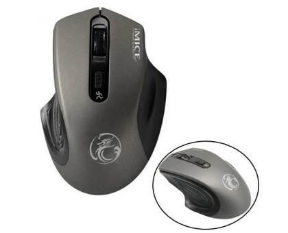 Беспроводная игровая мышь мышка тихая 2000dpi iMice G-1800, серая