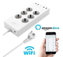 Умный Wi-Fi сетевой фильтр удлинитель 6 розеток + 4 USB ZLD-64EU-W