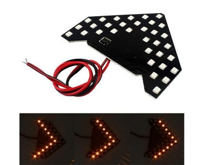 LED покажчики повороту дзеркала заднього виду, Динамічні, жовті, пара