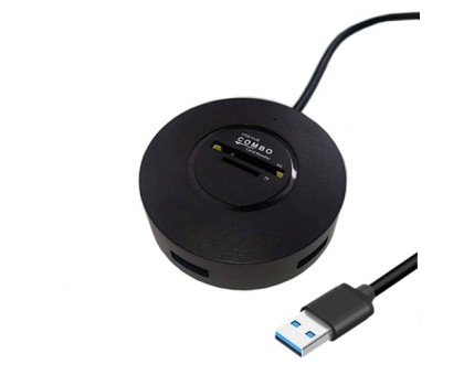 3-портовый USB 3.0 хаб концентратор, до 5 Гбит/с + кардридер, Combo