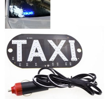 Автомобильное LED табло табличка Такси TAXI 12В, синее в прикуриватель