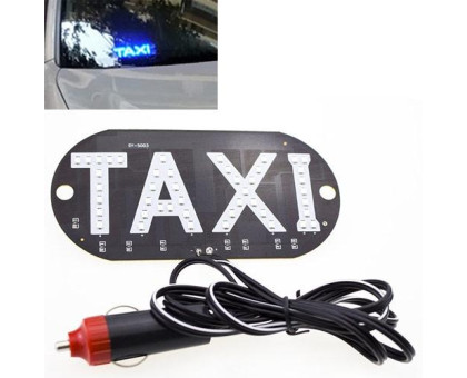 Автомобільне LED табло табличка Таксі TAXI 12В, синє в прикурювач