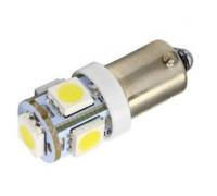 2x LED BA9S T4W лампа в автомобіль, 4+1 SMD 5050, білий