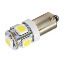 2x LED BA9S T4W лампа в автомобіль, 4+1 SMD 5050, білий
