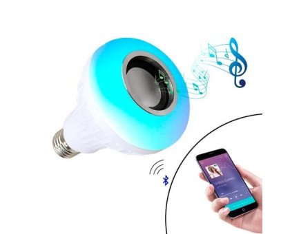 Умная LED RGB Лампа с Bluetooth динамиком 6+3Вт, пультом ДУ, музыкальная