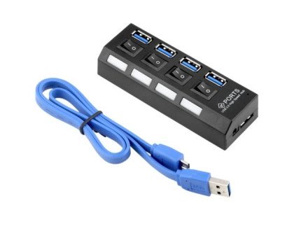 4-портовый USB 3.0 хаб с выключателями, до 5 Гбит/с