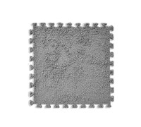 Килимок пазл плюшевий підлоговий 30x30см м’який, 10шт, EVA, сірий
