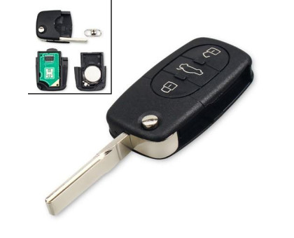 Ключ зажигания, чип ID48 4D0837231A 3 кнопки HU66 для Audi A3 A4 A6 A8 RS4