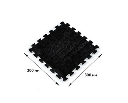 Килимок пазл плюшевий підлоговий 30x30см м’який, 10шт, EVA, чорний