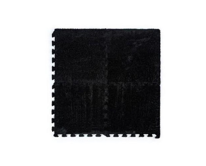 Килимок пазл плюшевий підлоговий 30x30см м’який, 10шт, EVA, чорний