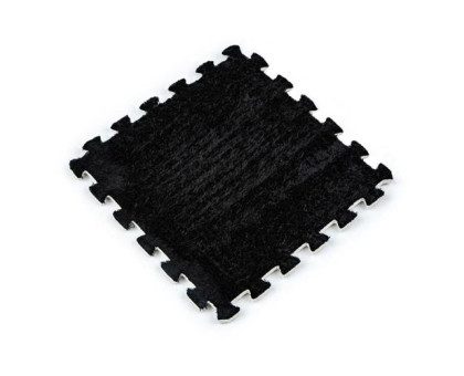 Килимок пазл плюшевий підлоговий 30x30см м’який, 10шт, EVA, чорний
