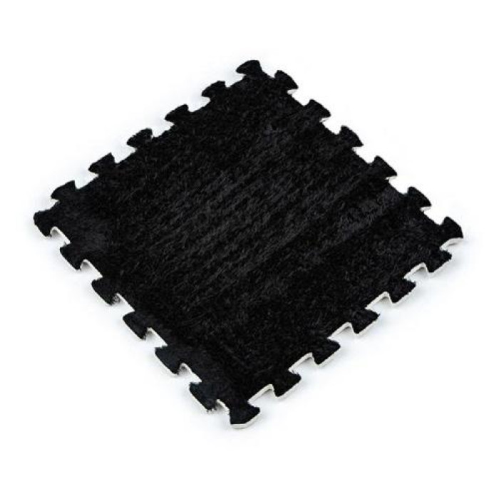 Килимок пазл плюшевий підлоговий 30x30см м’який, 10шт, EVA, чорний