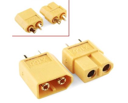 Разъем питания силовой XT60 65А 2pin пара папа-мама для RC