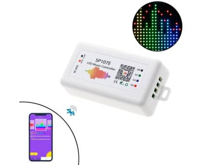 Контролер музичний Bluetooth для RGB стрічок модулів WS2812B, SP107E