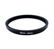Понижающее степ кольцо 58-55мм для Canon, Nikon