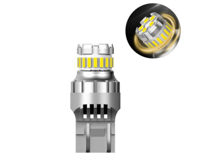 LED T20 W21W лампа в автомобиль, 18+5 SMD 4014 3030, с обманкой, белый