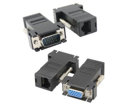 Подовжувач VGA по RJ45 витій парі пасивний, тато-мама, UTP, до 30м